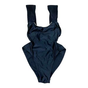 Gideon Oberson Black Gold Trim One Piece Swimsuit 6